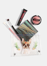 Load image into Gallery viewer, AOA Clear Makeup Pouch - Flower Crown Frenchie
