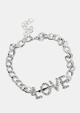 Load image into Gallery viewer, &quot;LOVE&quot; Rhinestone Chain Bracelet

