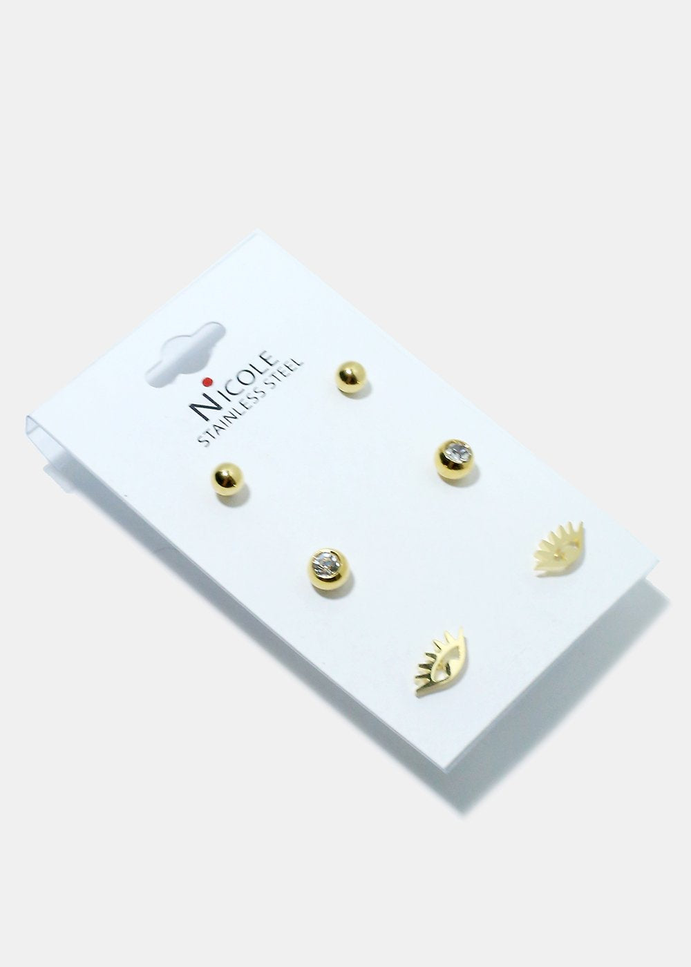 3-Pair Multi Design Small Earrings
