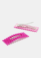 Load image into Gallery viewer, 2-Piece Beaded Open Rectangle Snap Clip
