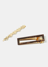 Load image into Gallery viewer, 2-Piece Heart and Rectangle Enamel Hair Clips
