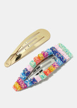 Load image into Gallery viewer, 2-Piece Glittery Rainbow Snap Clips
