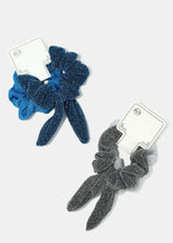 Load image into Gallery viewer, 2-Piece Glitter Bunny Bow Knot Scrunchies
